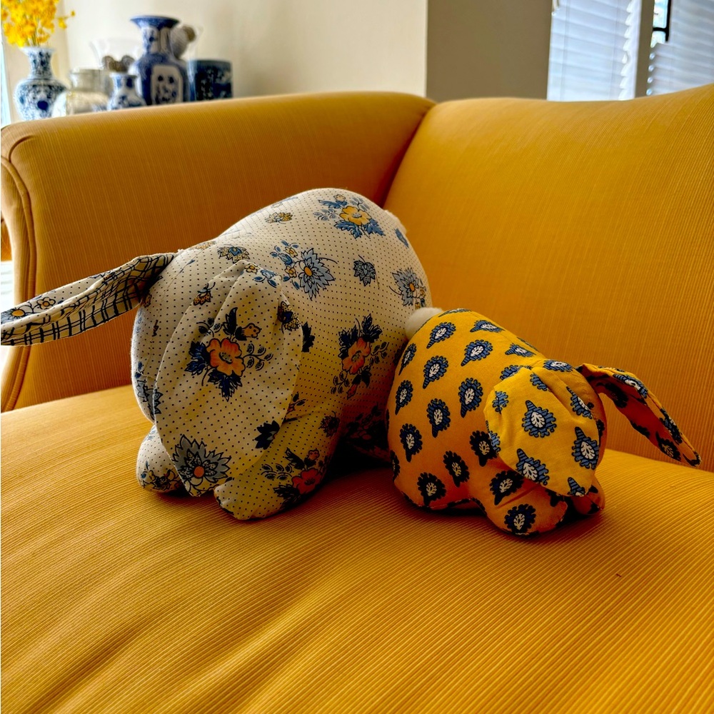 Pierre Deux upholstered fabric bunnies